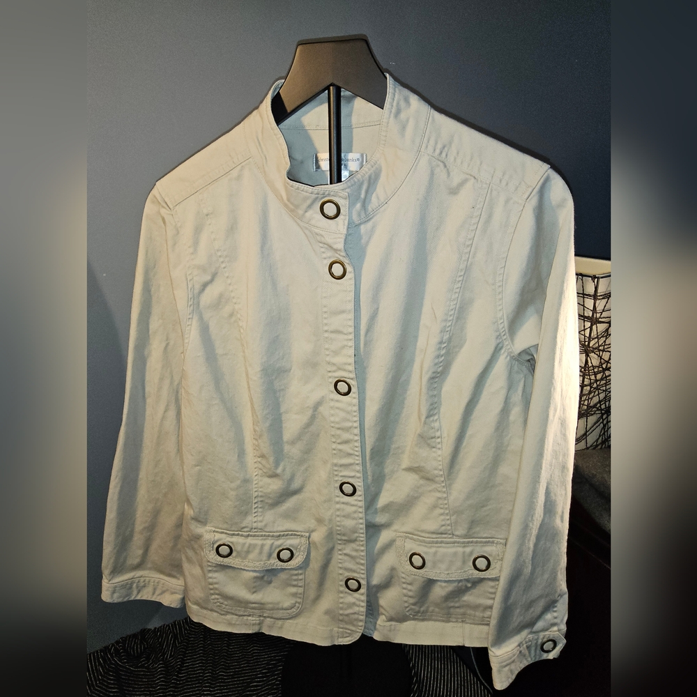 Christopher & Banks Beige Denim Jacket Size M